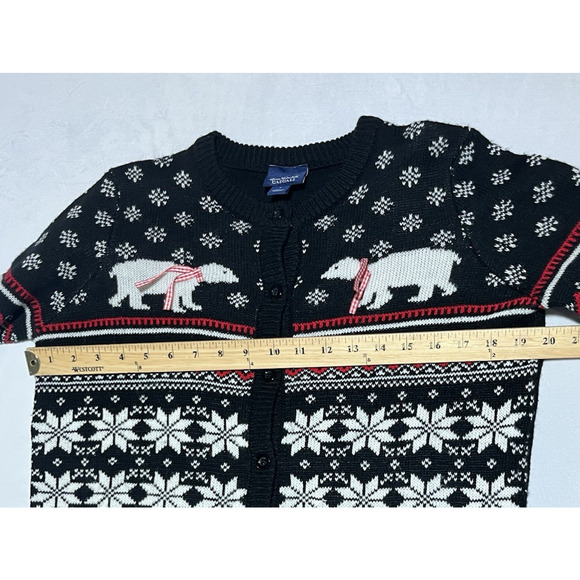 Nordic Fair Isle Knit Cardigan Womens S Reindeer Polar Bears Button Up Holiday - Picture 10 of 15